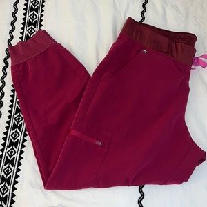 Dark Magenta Zamora - Petite Jogger Scrub Pants Size Large